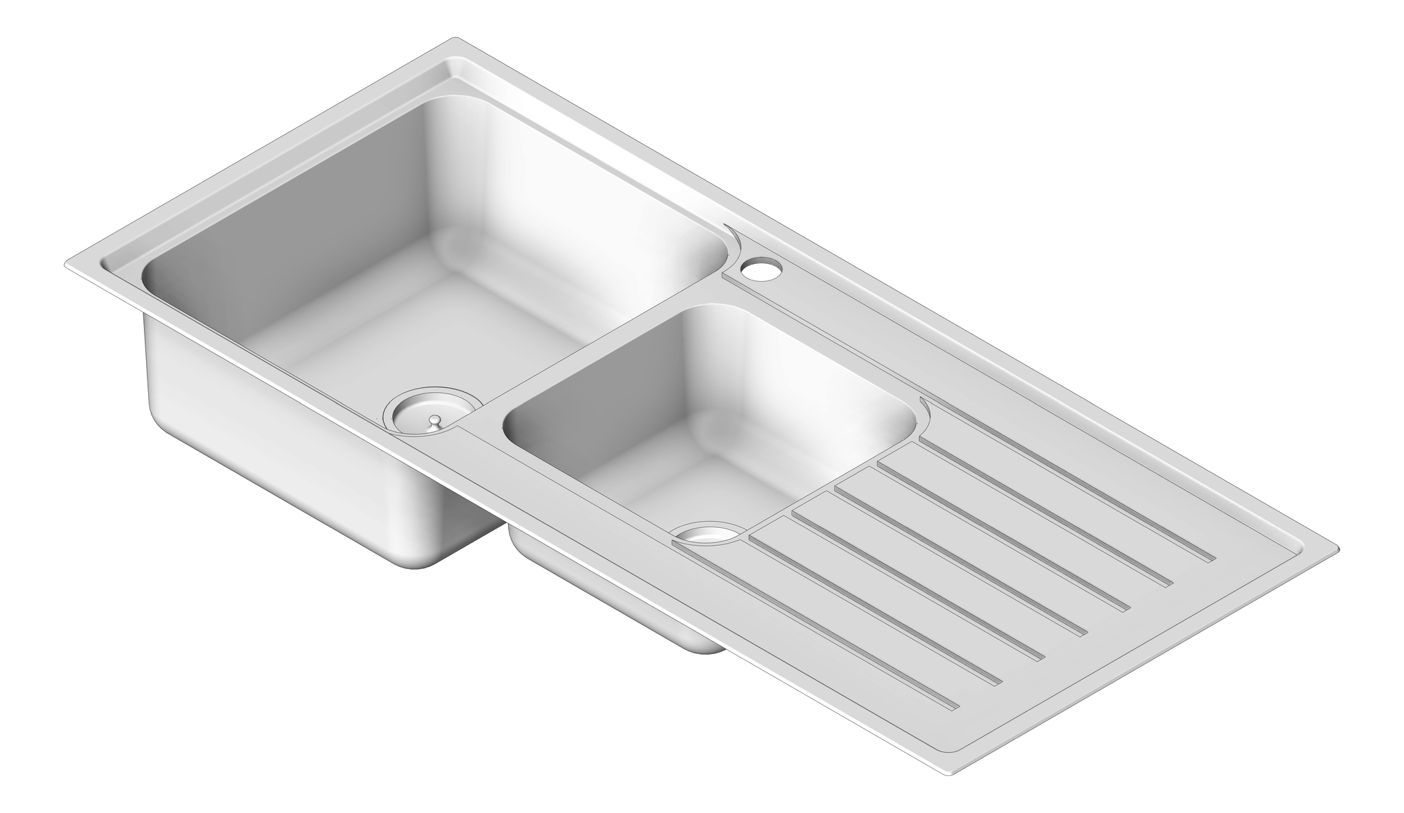 Navigate to Sink Kitchen Abey Builders OneAndThreeQuarterBowl LHS Inset