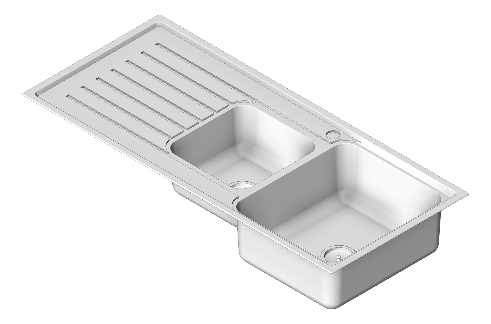 Sink Kitchen Abey Builders OneAndThreeQuarterBowl RHS Inset
