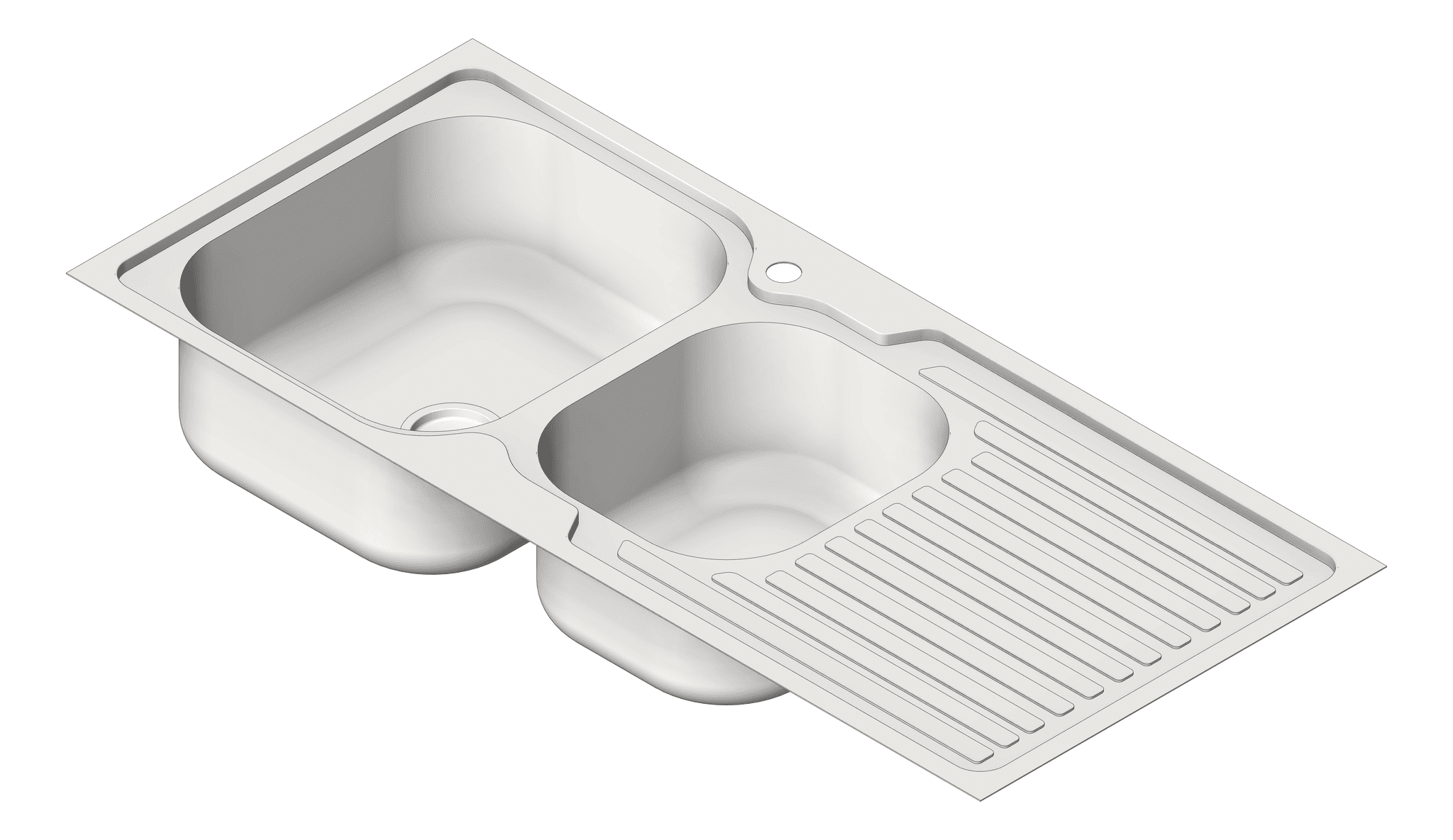 Navigate to Sink Kitchen Abey Entry OneAndThreeQuarterBowl RHS Inset