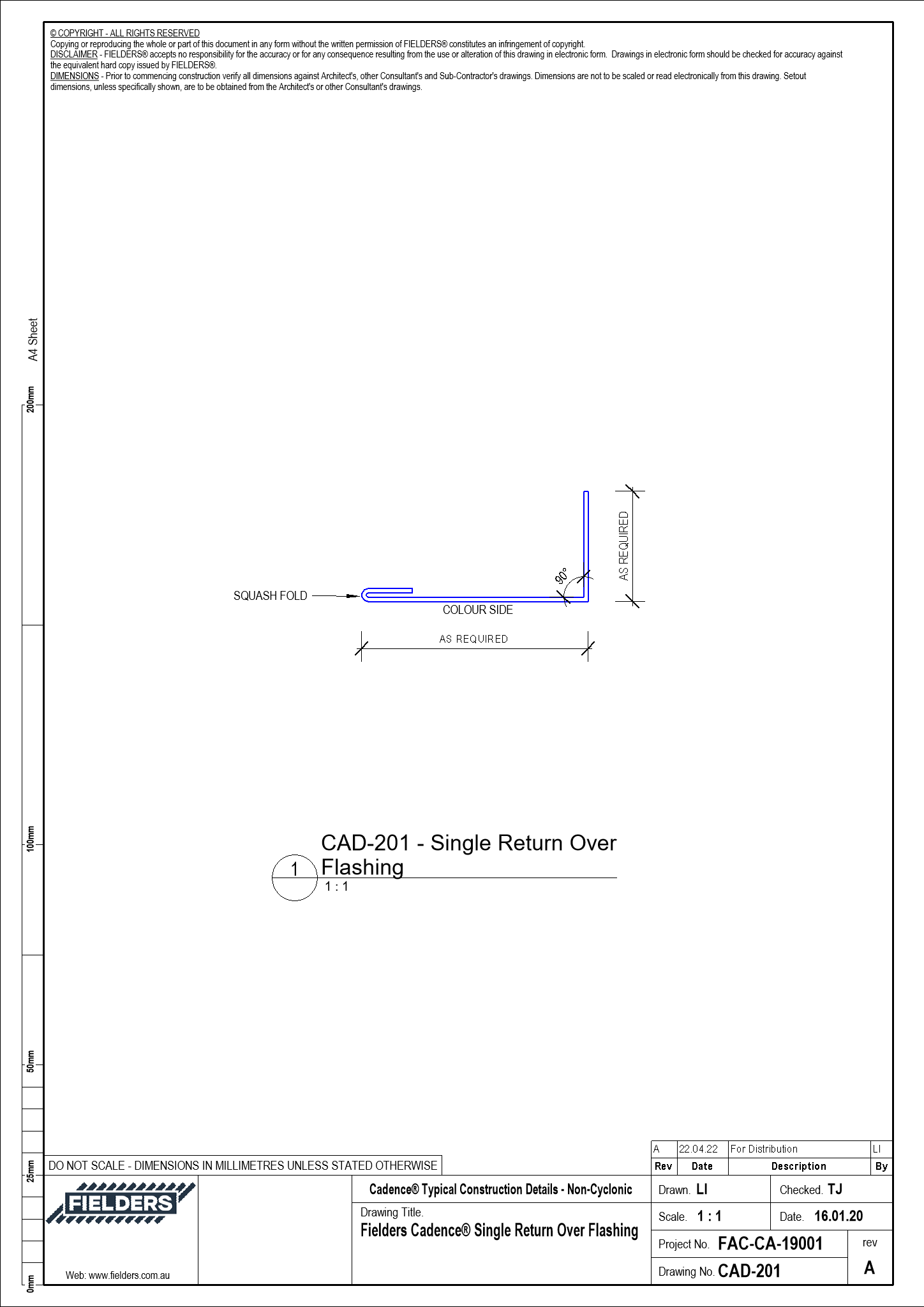 Navigate to CAD-201 - Fielders Cadence® Single Return Over Flashing