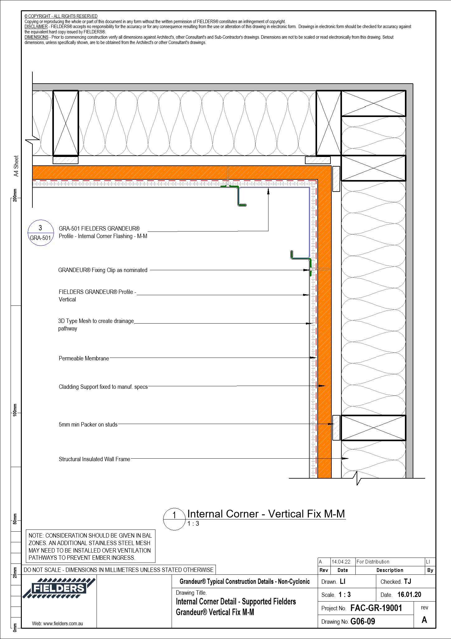 Navigate to G06-09 - Internal Corner Detail - Supported Fielders Grandeur® Vertical Fix M-M