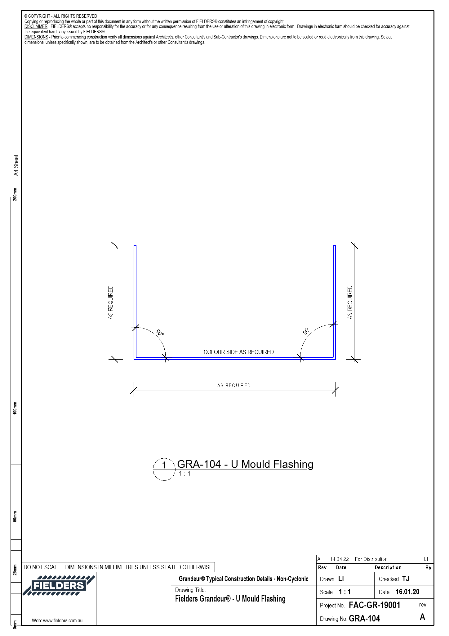  Image of GRA-104 - Fielders Grandeur® - U Mould Flashing