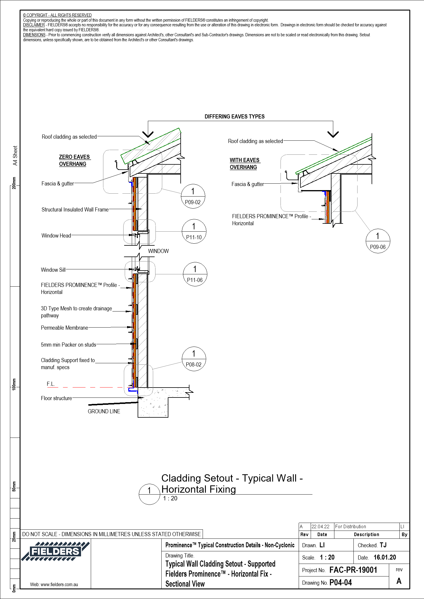 P04-04 - Typical Wall Cladding Setout - Supported Fielders Prominence ...